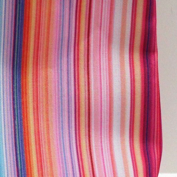 Clinique Makeup Accessory or Travel Bag - Vertical Stripes & Bright Pink Lining - Picture 11 of 13